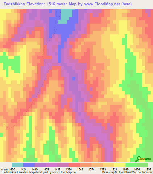 Tadzhikkha,Afghanistan Elevation Map