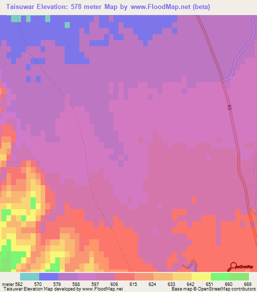 Taisuwar,Afghanistan Elevation Map