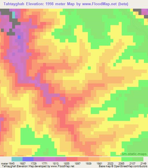 Tahtayghah,Afghanistan Elevation Map
