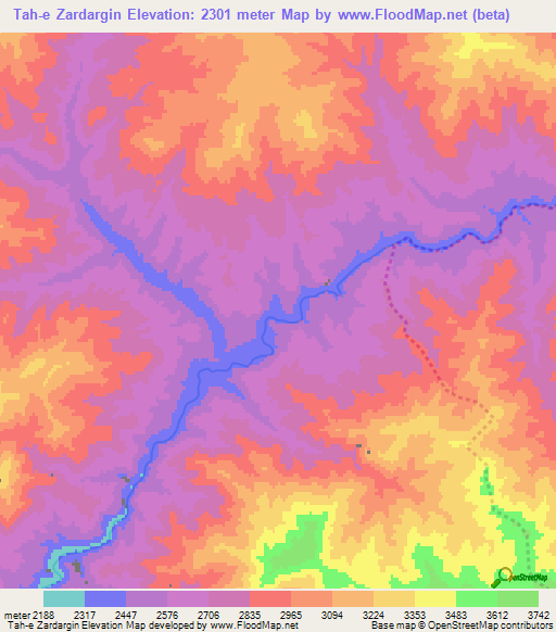 Tah-e Zardargin,Afghanistan Elevation Map