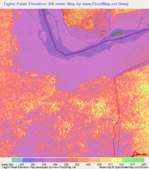 Taghir Patah,Afghanistan Elevation Map