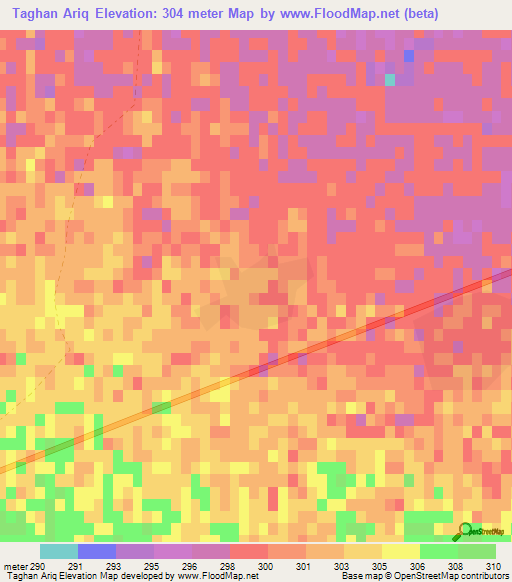 Taghan Ariq,Afghanistan Elevation Map