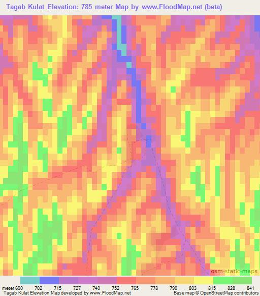Tagab Kulat,Afghanistan Elevation Map