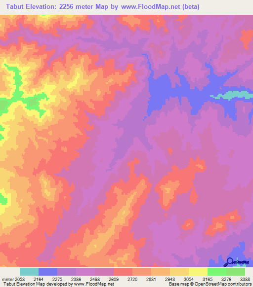 Tabut,Afghanistan Elevation Map