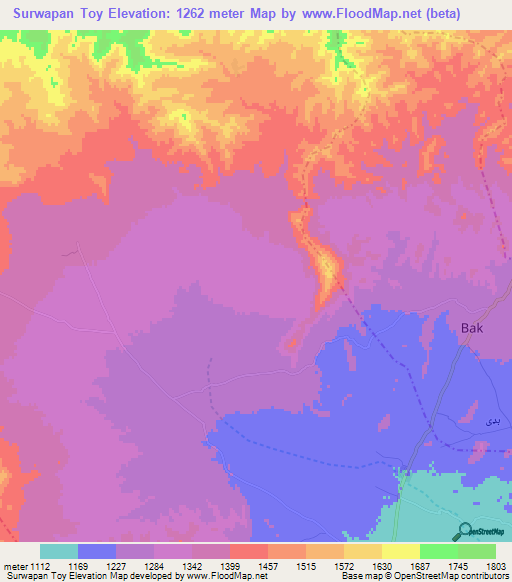 Surwapan Toy,Afghanistan Elevation Map