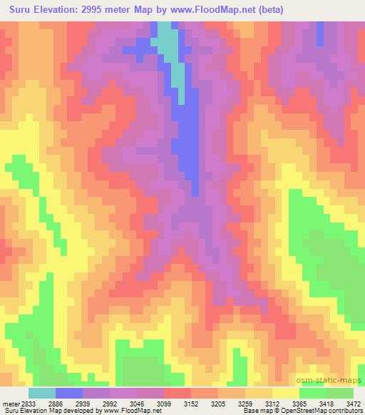 Suru,Afghanistan Elevation Map