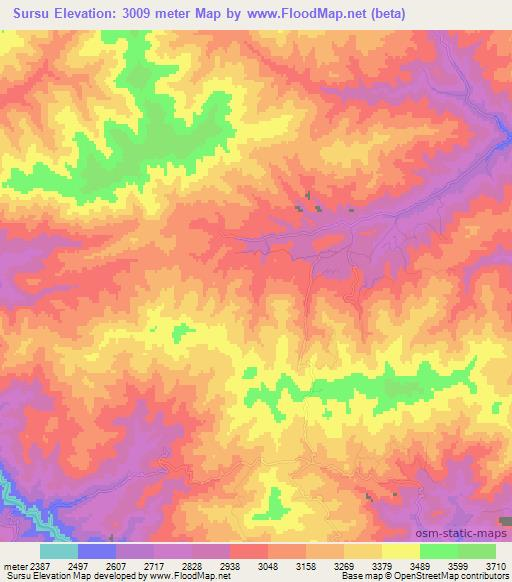Sursu,Afghanistan Elevation Map