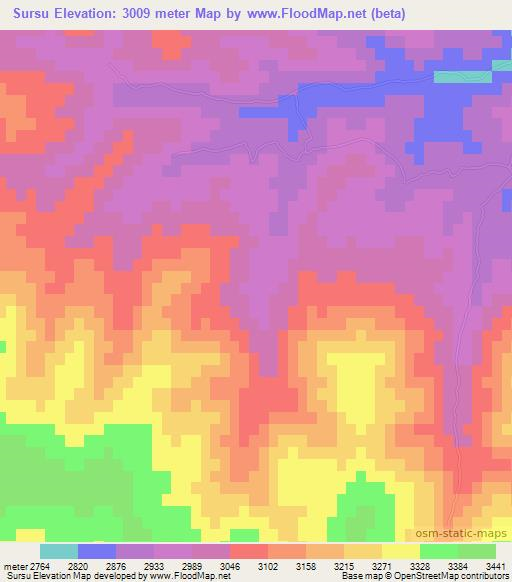 Sursu,Afghanistan Elevation Map