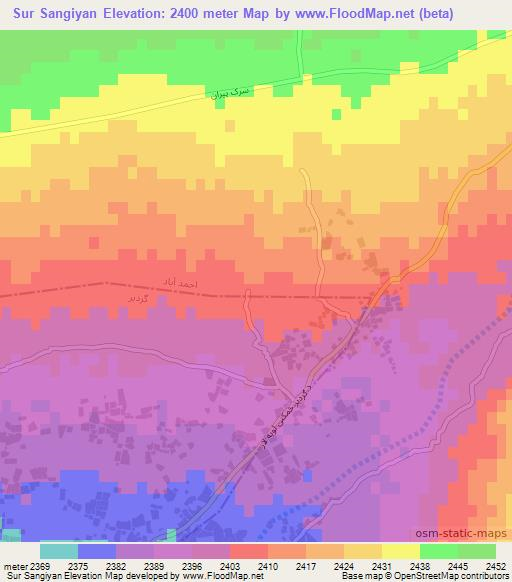 Sur Sangiyan,Afghanistan Elevation Map