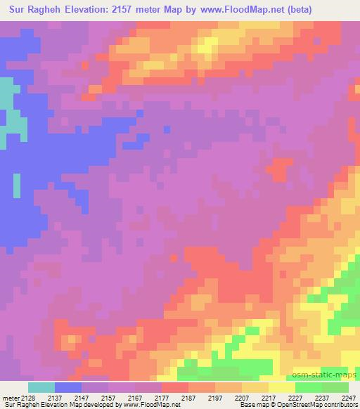 Sur Ragheh,Afghanistan Elevation Map