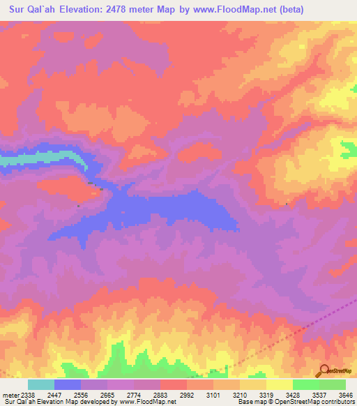 Sur Qal`ah,Afghanistan Elevation Map