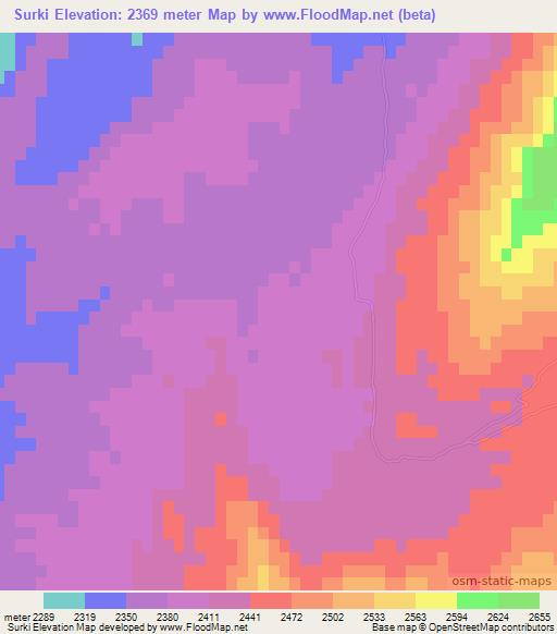 Surki,Afghanistan Elevation Map