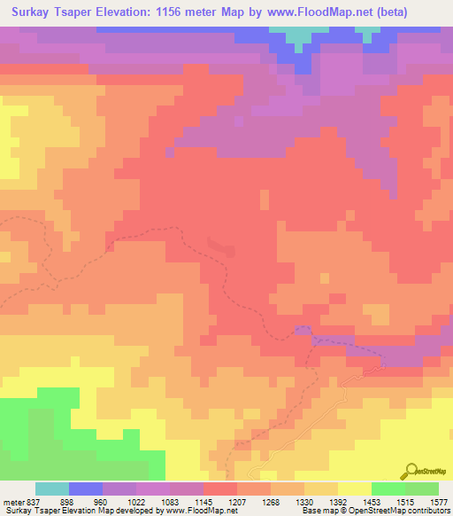 Surkay Tsaper,Afghanistan Elevation Map