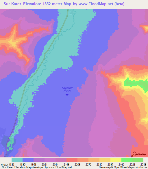 Sur Karez,Afghanistan Elevation Map