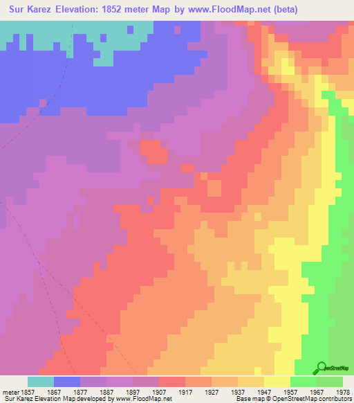 Sur Karez,Afghanistan Elevation Map