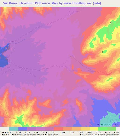 Sur Karez,Afghanistan Elevation Map