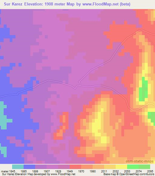 Sur Karez,Afghanistan Elevation Map