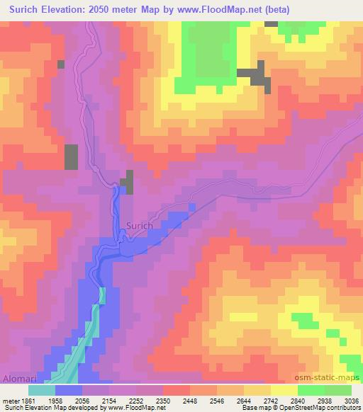 Surich,Afghanistan Elevation Map
