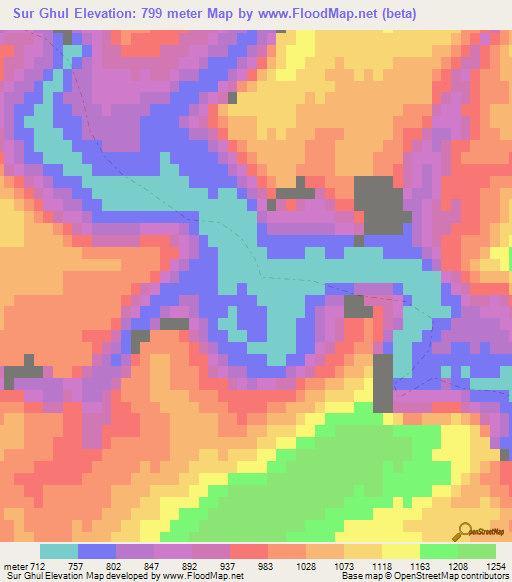 Sur Ghul,Afghanistan Elevation Map