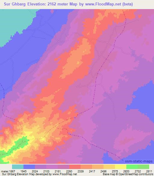Sur Ghbarg,Afghanistan Elevation Map