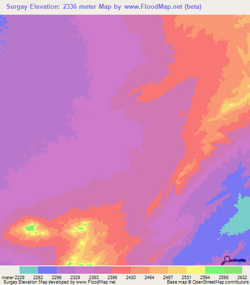Surgay,Afghanistan Elevation Map