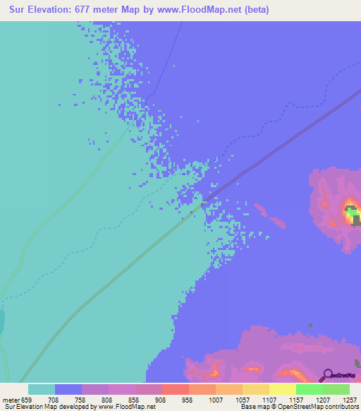 Sur,Afghanistan Elevation Map