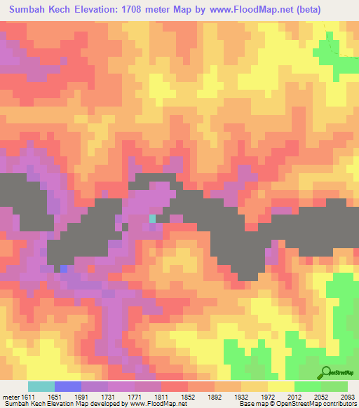 Sumbah Kech,Afghanistan Elevation Map