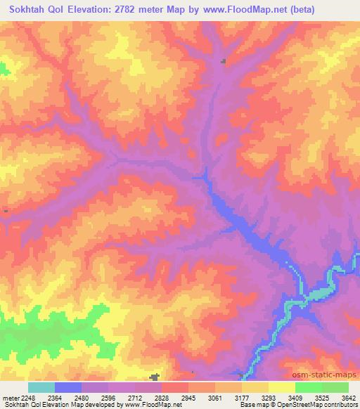 Sokhtah Qol,Afghanistan Elevation Map
