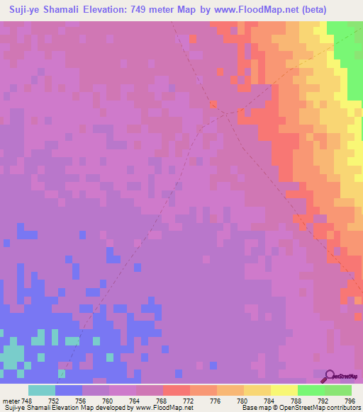 Suji-ye Shamali,Afghanistan Elevation Map