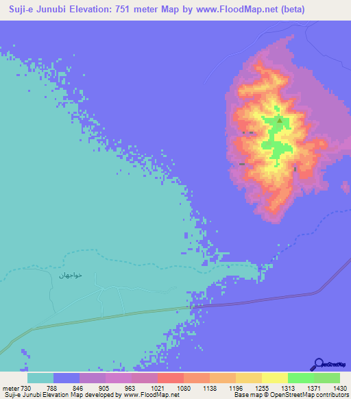 Suji-e Junubi,Afghanistan Elevation Map