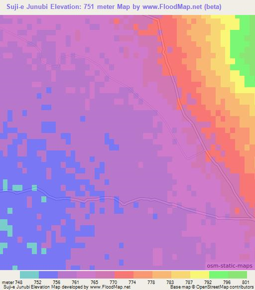 Suji-e Junubi,Afghanistan Elevation Map