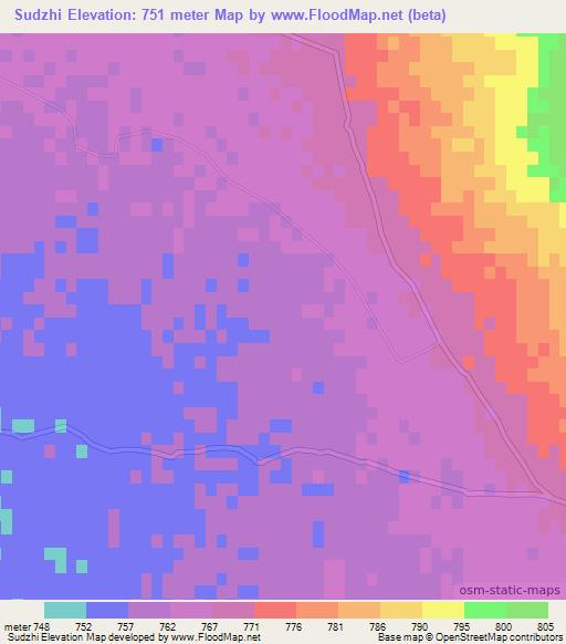 Sudzhi,Afghanistan Elevation Map