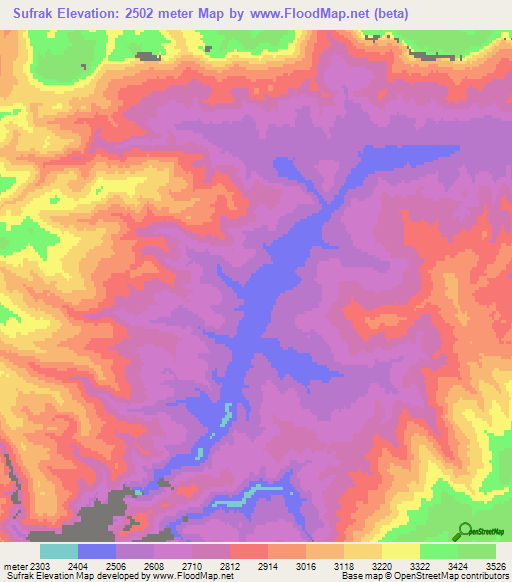 Sufrak,Afghanistan Elevation Map