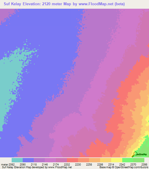 Suf Kelay,Afghanistan Elevation Map