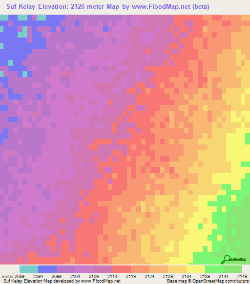 Suf Kelay,Afghanistan Elevation Map
