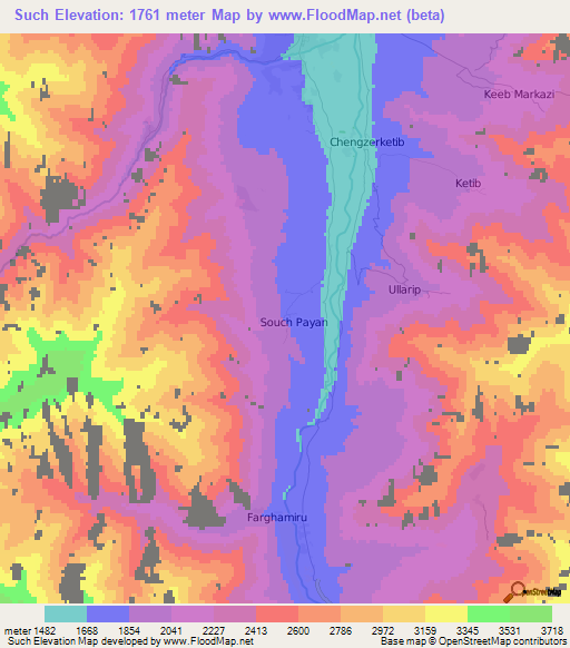 Such,Afghanistan Elevation Map