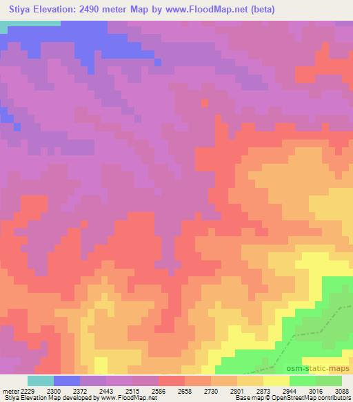 Stiya,Afghanistan Elevation Map