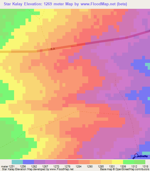 Star Kalay,Afghanistan Elevation Map