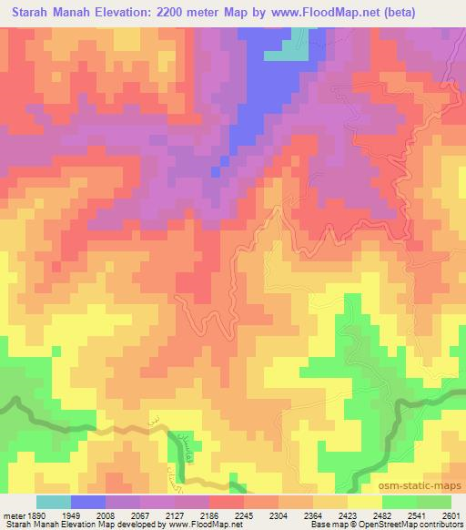 Starah Manah,Afghanistan Elevation Map