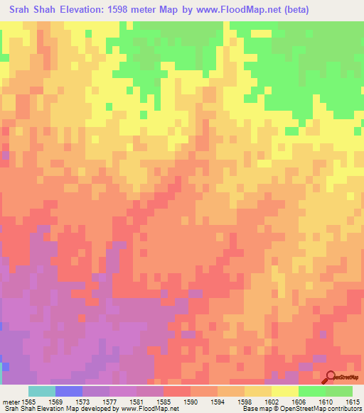 Srah Shah,Afghanistan Elevation Map