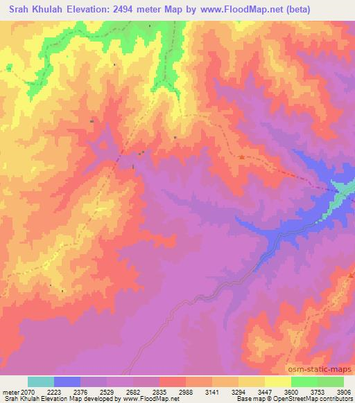 Srah Khulah,Afghanistan Elevation Map