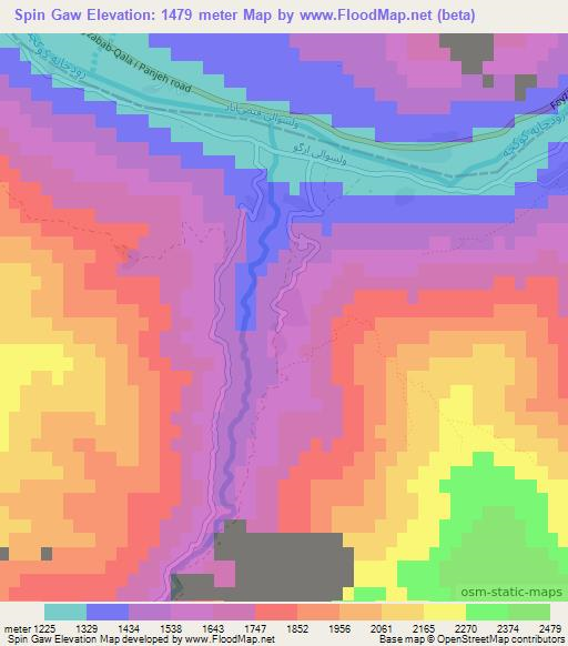 Spin Gaw,Afghanistan Elevation Map