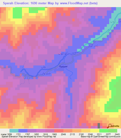 Sperah,Afghanistan Elevation Map