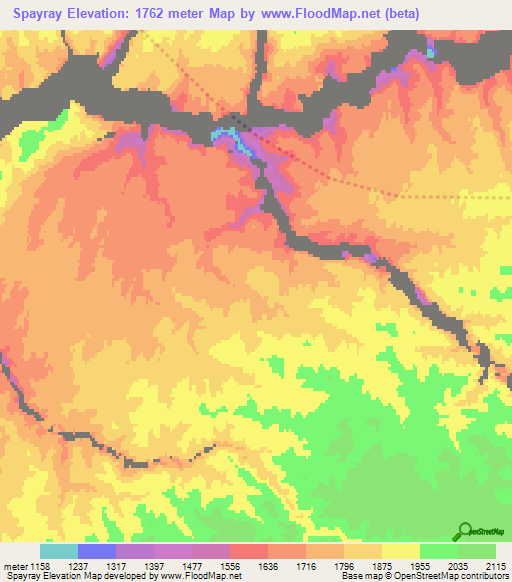 Spayray,Afghanistan Elevation Map