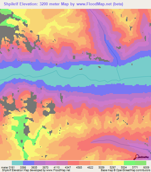 Shpikrif,Afghanistan Elevation Map