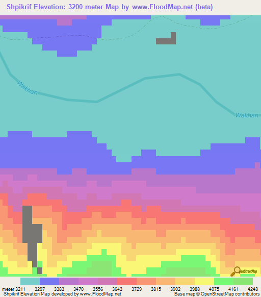 Shpikrif,Afghanistan Elevation Map