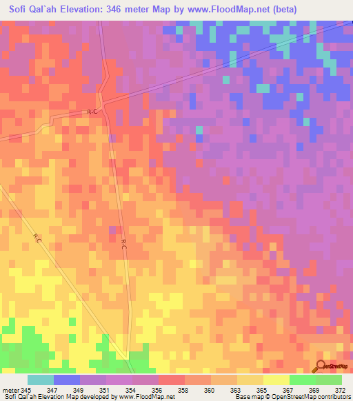Sofi Qal`ah,Afghanistan Elevation Map