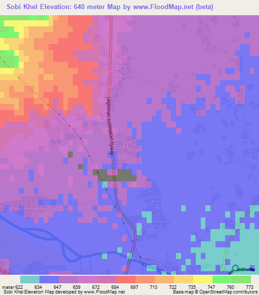 Sobi Khel,Afghanistan Elevation Map