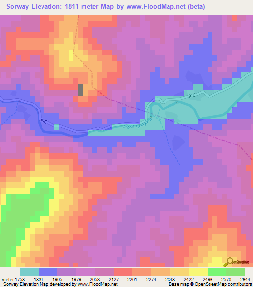 Sorway,Afghanistan Elevation Map