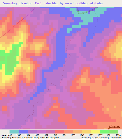 Sorwakay,Afghanistan Elevation Map